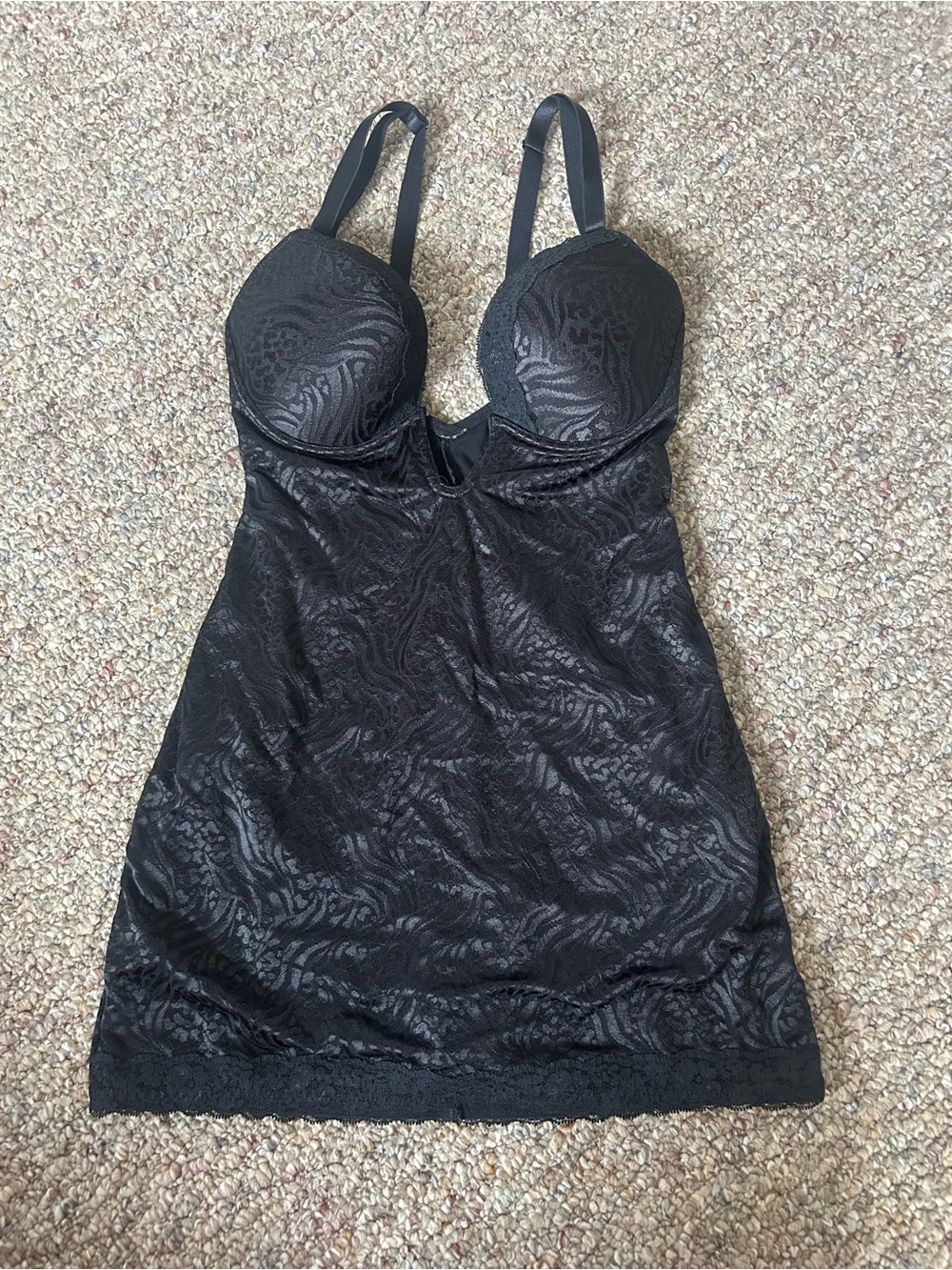 Venus Black Lace Underwire Shapewear Slip Dress